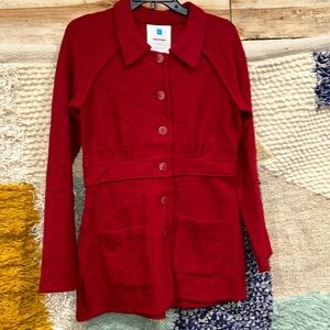 NWOT Anthropologie Sparrow Boiled Wool Sweater Coat Size Medium Z437